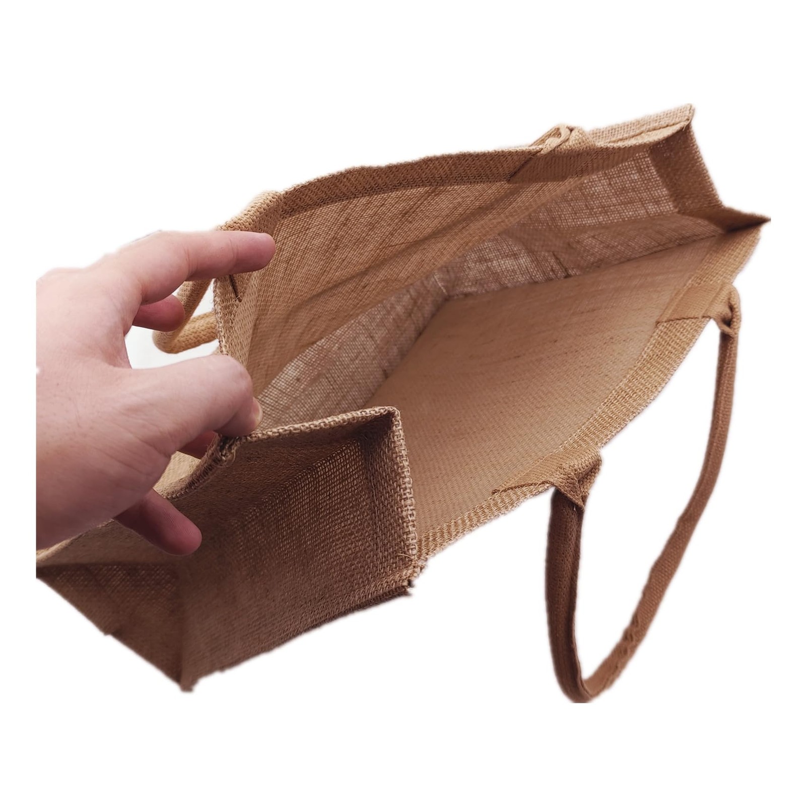 6 Pack Jute Tote Bag Reusable Burlap Beach Rounded Handles 15.4×12.2×5.9