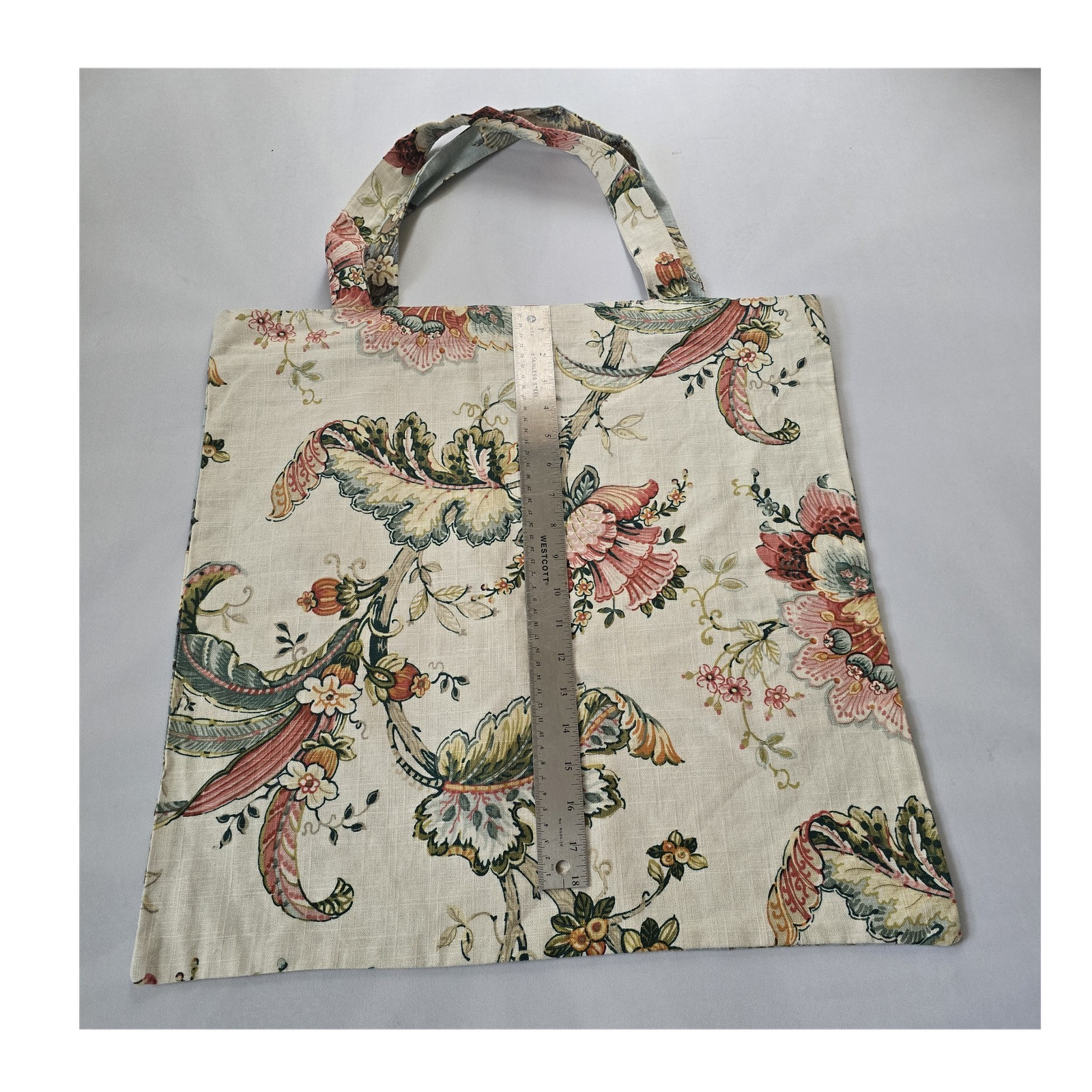 Floral Pattern Foldable Fabric Reusable Shopping Bag Large Multicolor Two-Piece