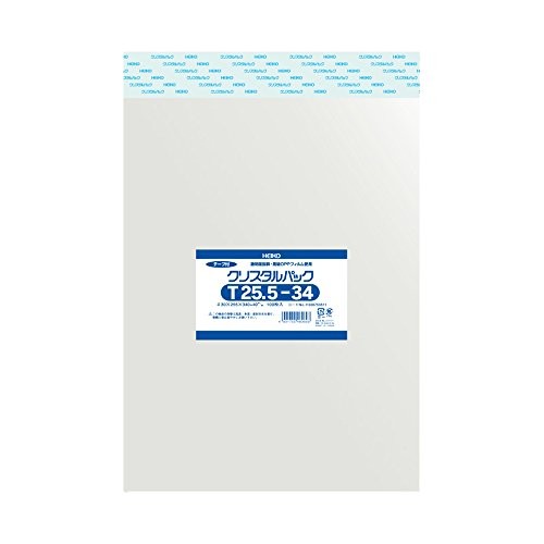 Heiko Crystal Pack Clear OPP Bags with Tape 25.5 x 34cm 100 Bags T25.5-34from JP