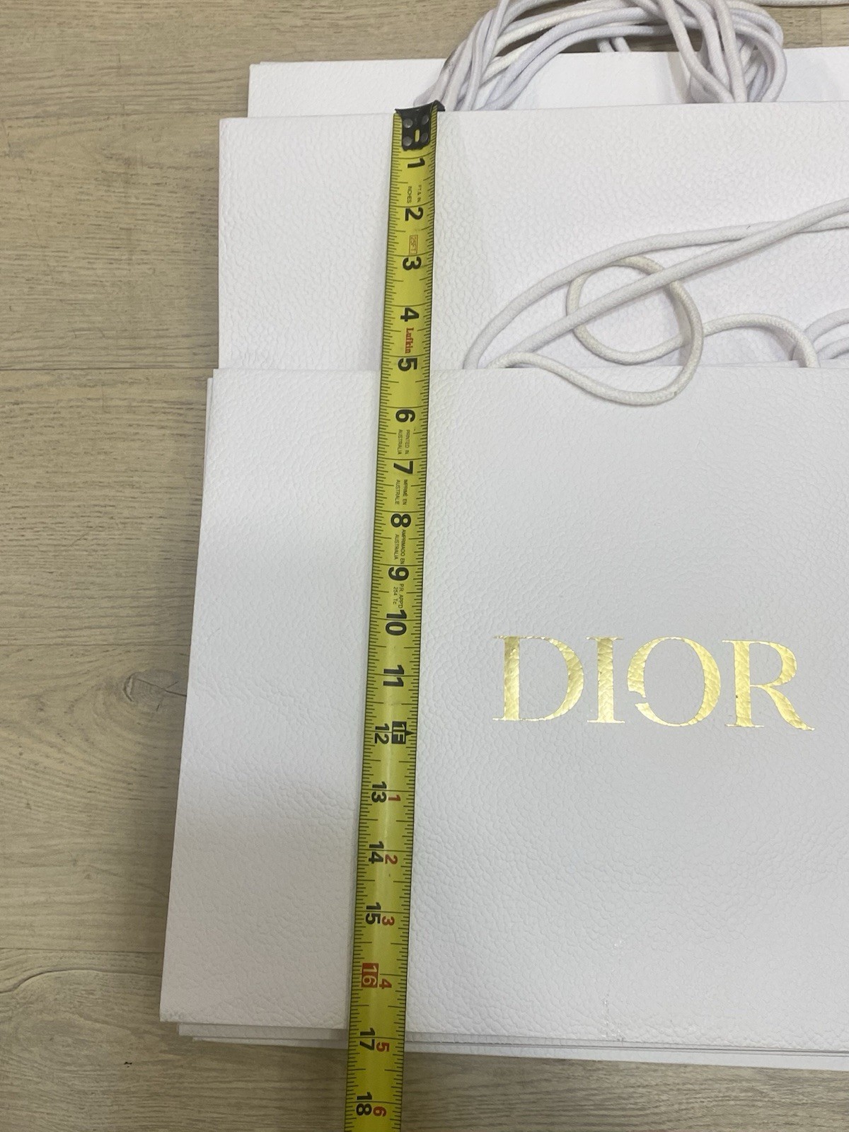 Set of 9-Dior Authentic White Gold Empty Gift Shopping Paper Bags All Size Lot