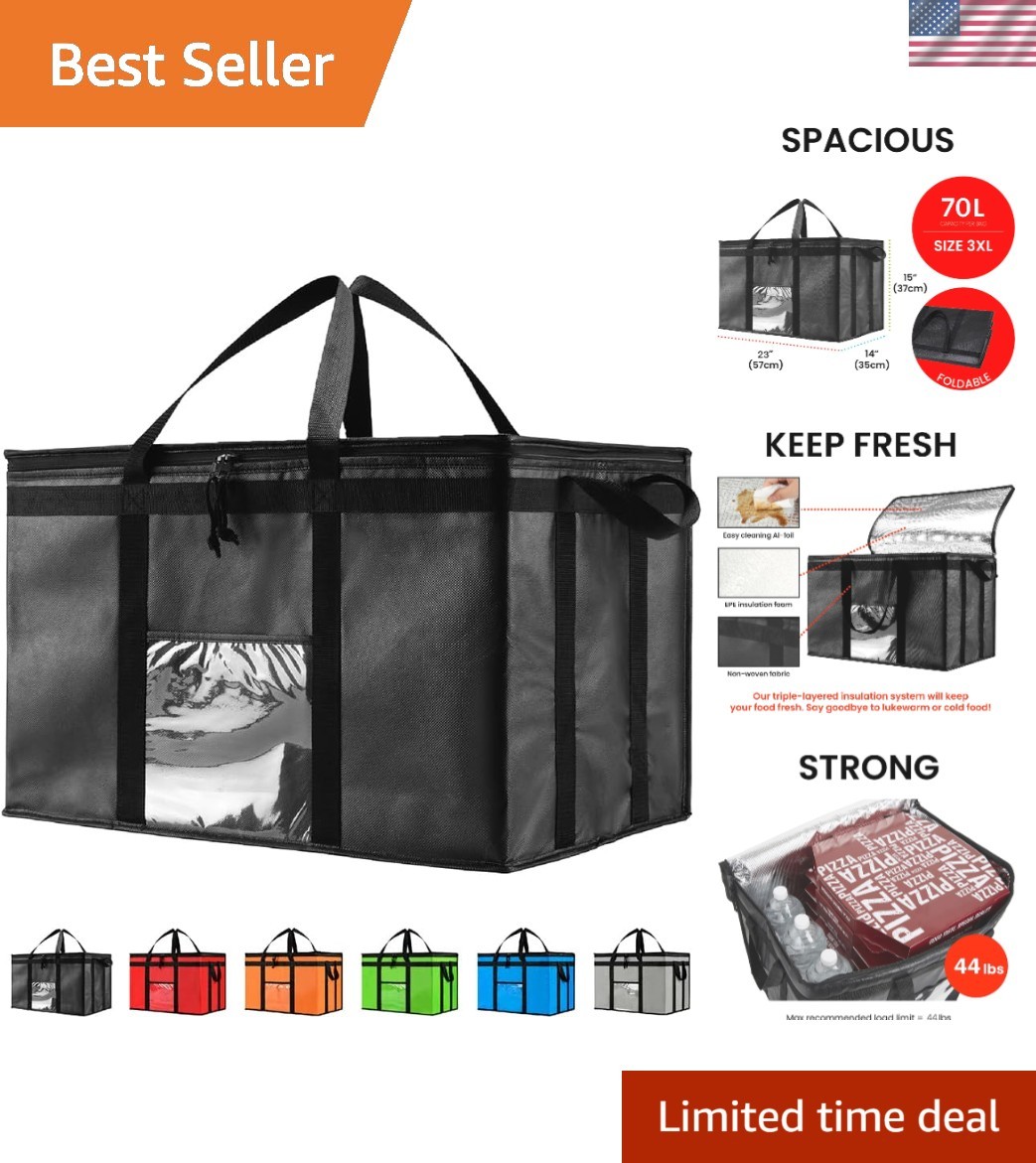 Durable & Lightweight 3XL Insulated Bag – Perfect for Pizza and Grocery Delivery
