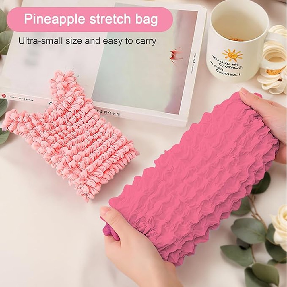 6pcs Magic Stretch Bags, Portable Foldable Handheld Pleated Reusable Bag AOV