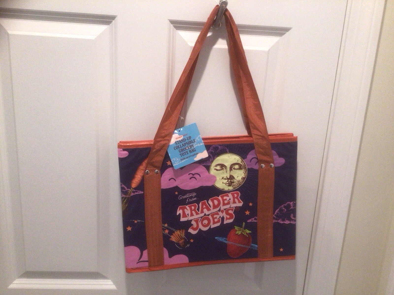 NEW Trader Joe’s Stand Up Collapsible Grocery Tote Bag 10in X 15in X 11in Size
