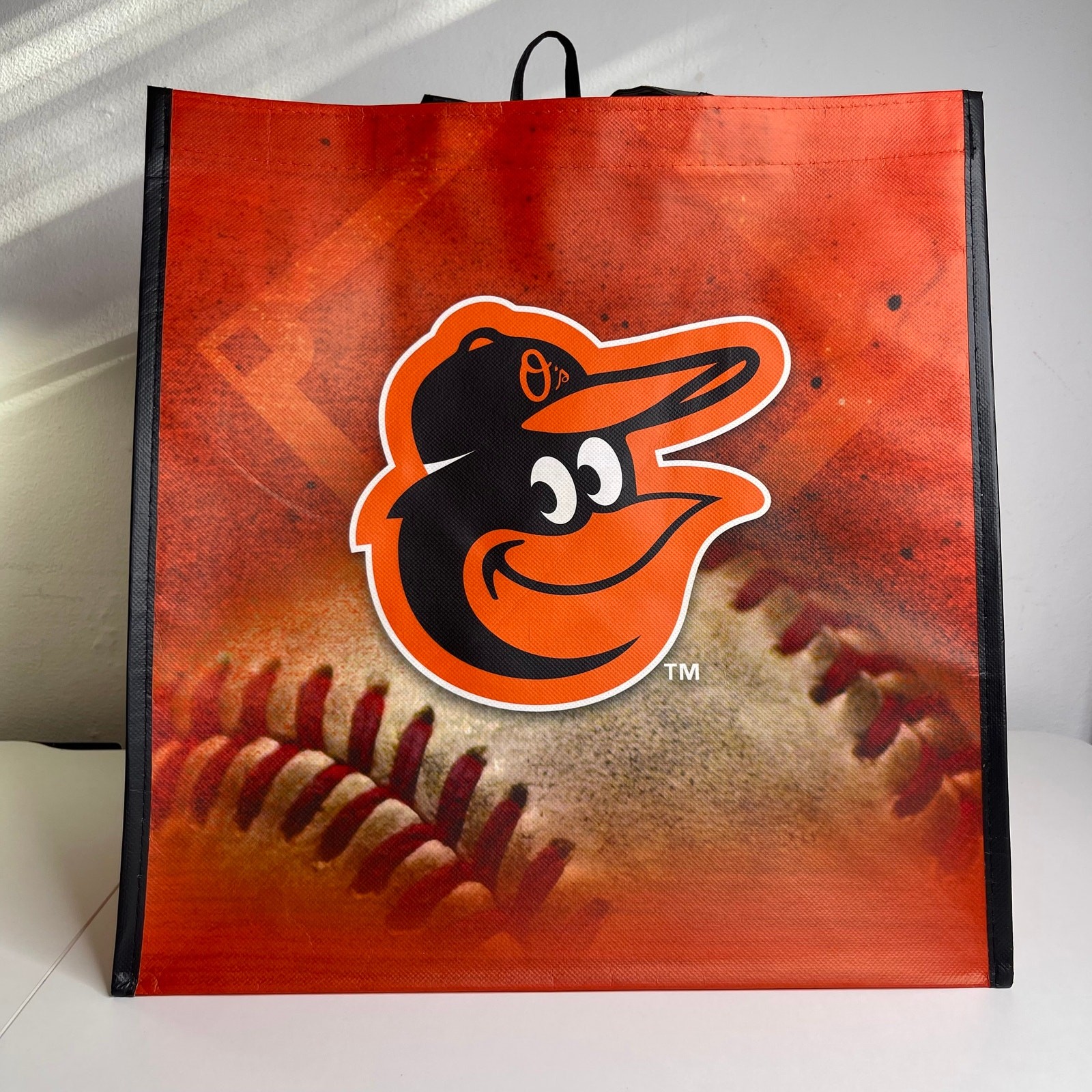 Baltimore Orioles Baseball Orange + Black Reusable Shopping Tote Bag MLB NWT NEW