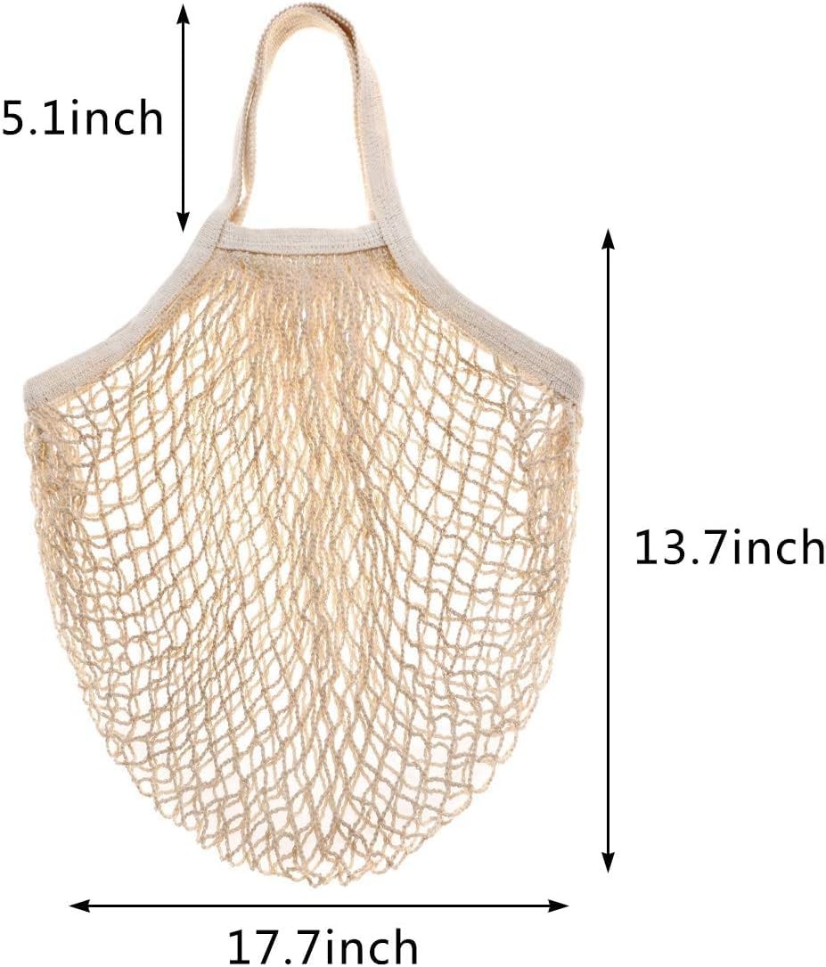 Reusable Cotton Mesh Produce Bag 16 Liter Yellow Grocery Fruit Food Storage