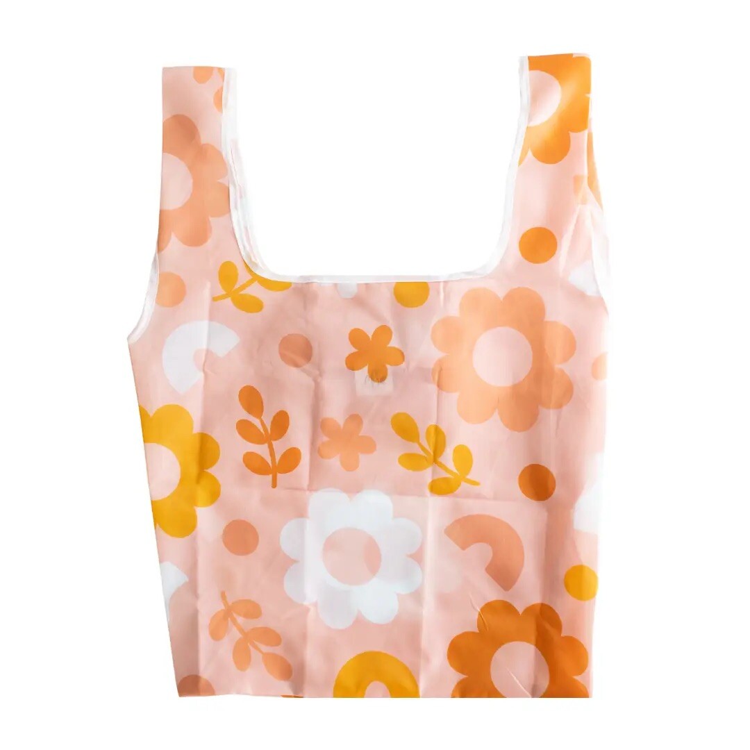NEW! EB Design SET OF TWO REUSABLE NYLON BAGS — “Funky Floral” & “Summer Meadow”