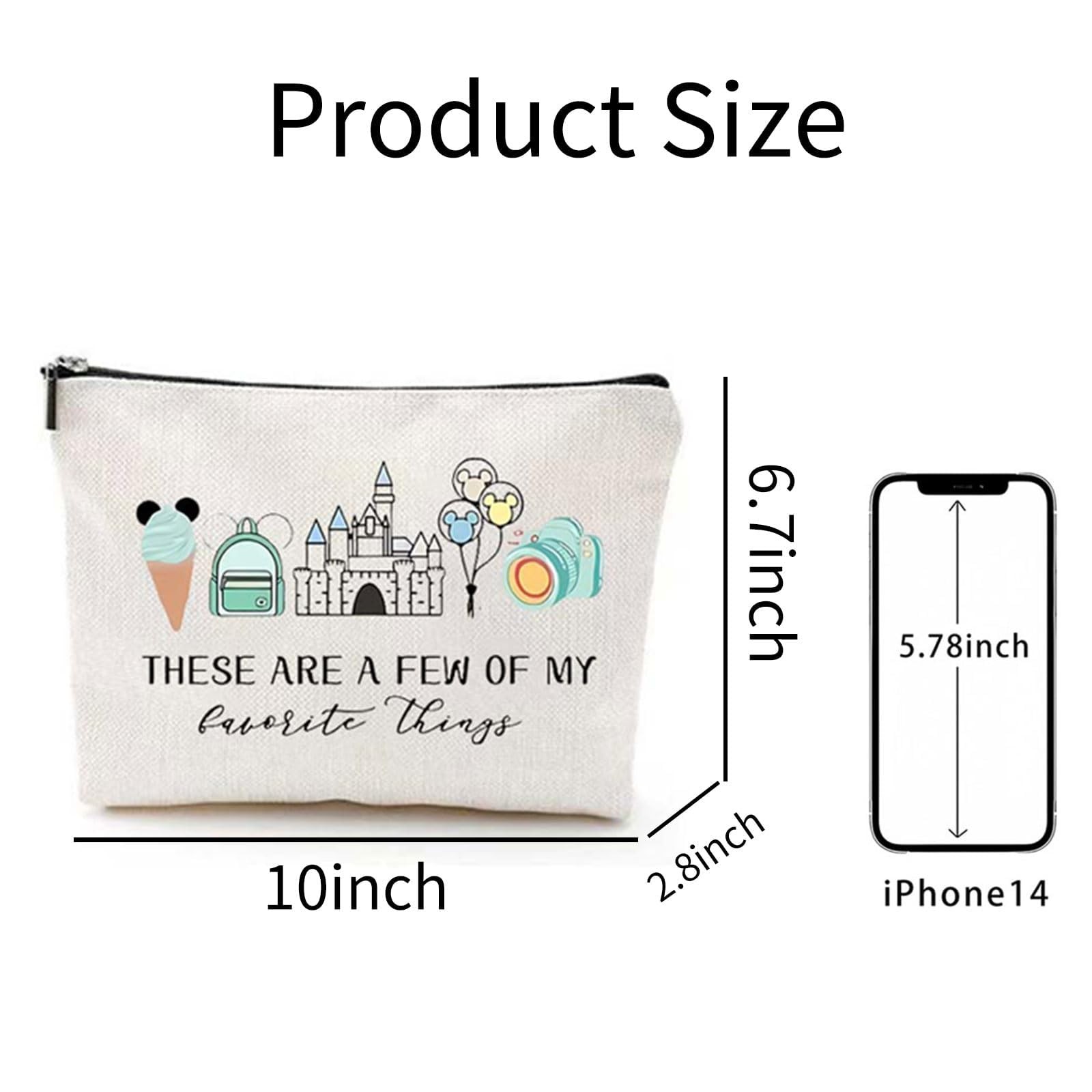 YUWUAR 2 Pcs Cartoon Mouse Makeup Bags for Women, Cute Travel Cosmetic white