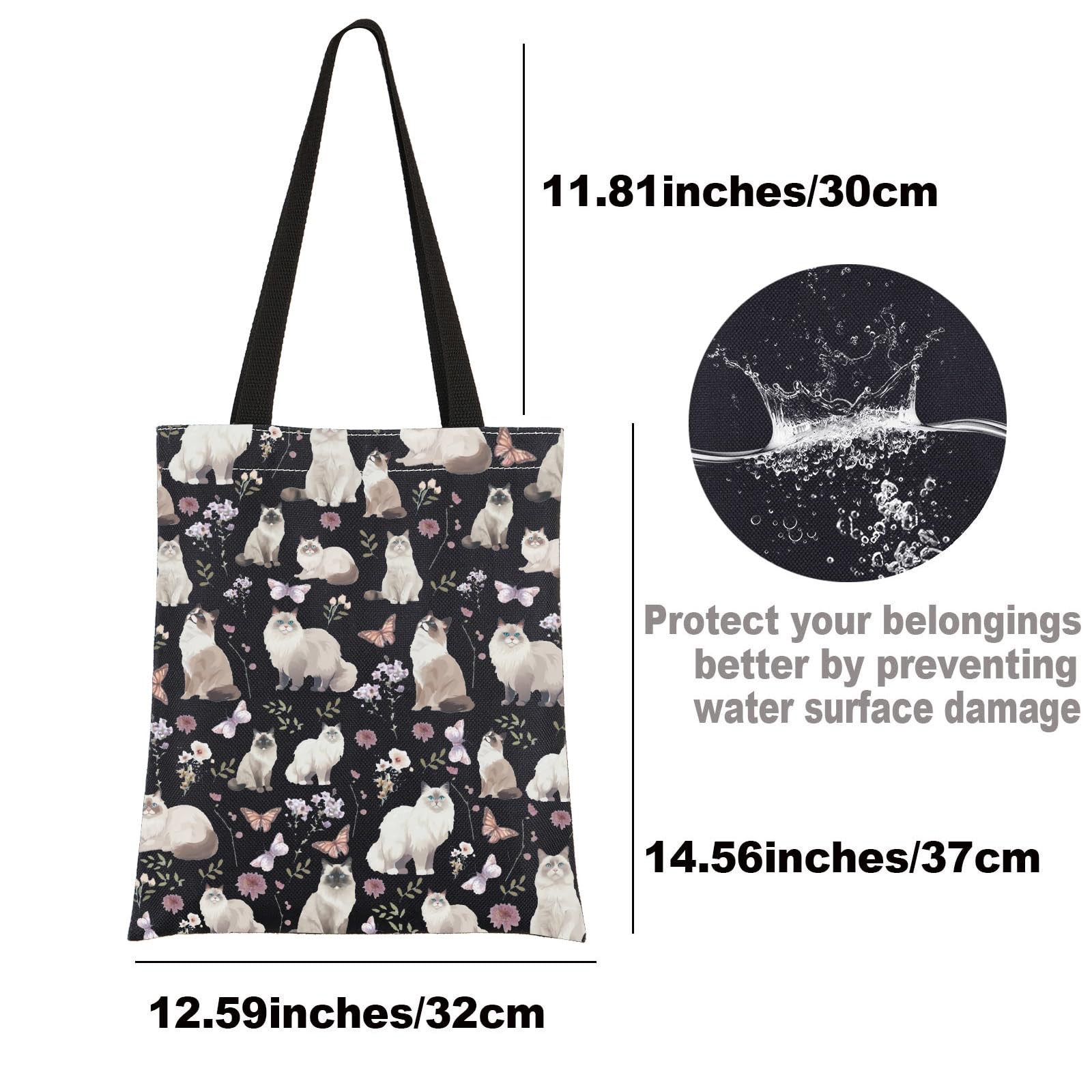 G2TUP Ragdoll Cat Tote Bag – Cat Owner & Lover Gifts – Shoulder Bag
