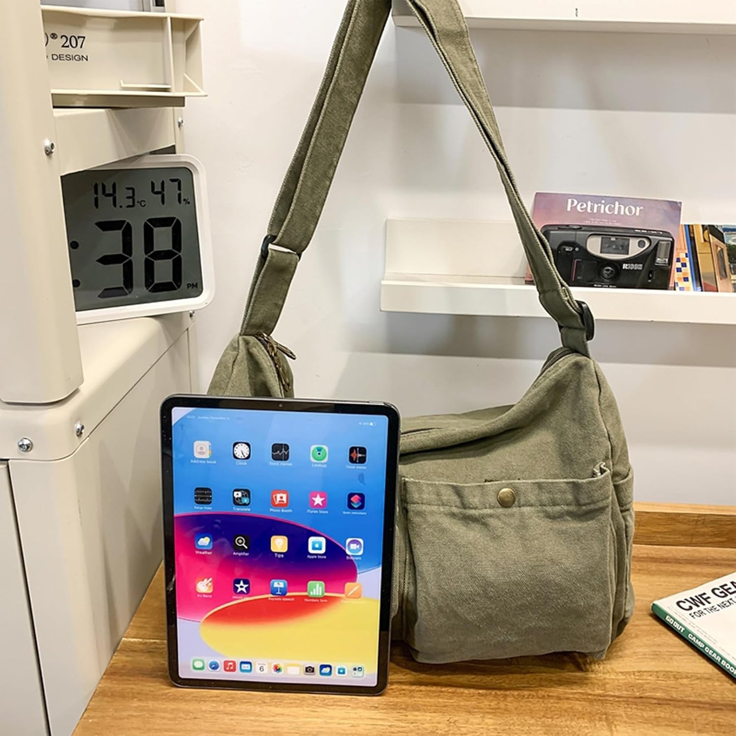 Canvas Menr Bag Cute Crossbody Tote Bag Shoulder for Women Men