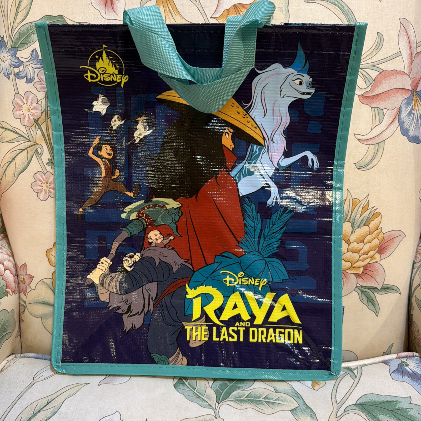 Disney Store Raya and the Last Dragon Tote Bag – Open Dimensions are 13x15x6in.