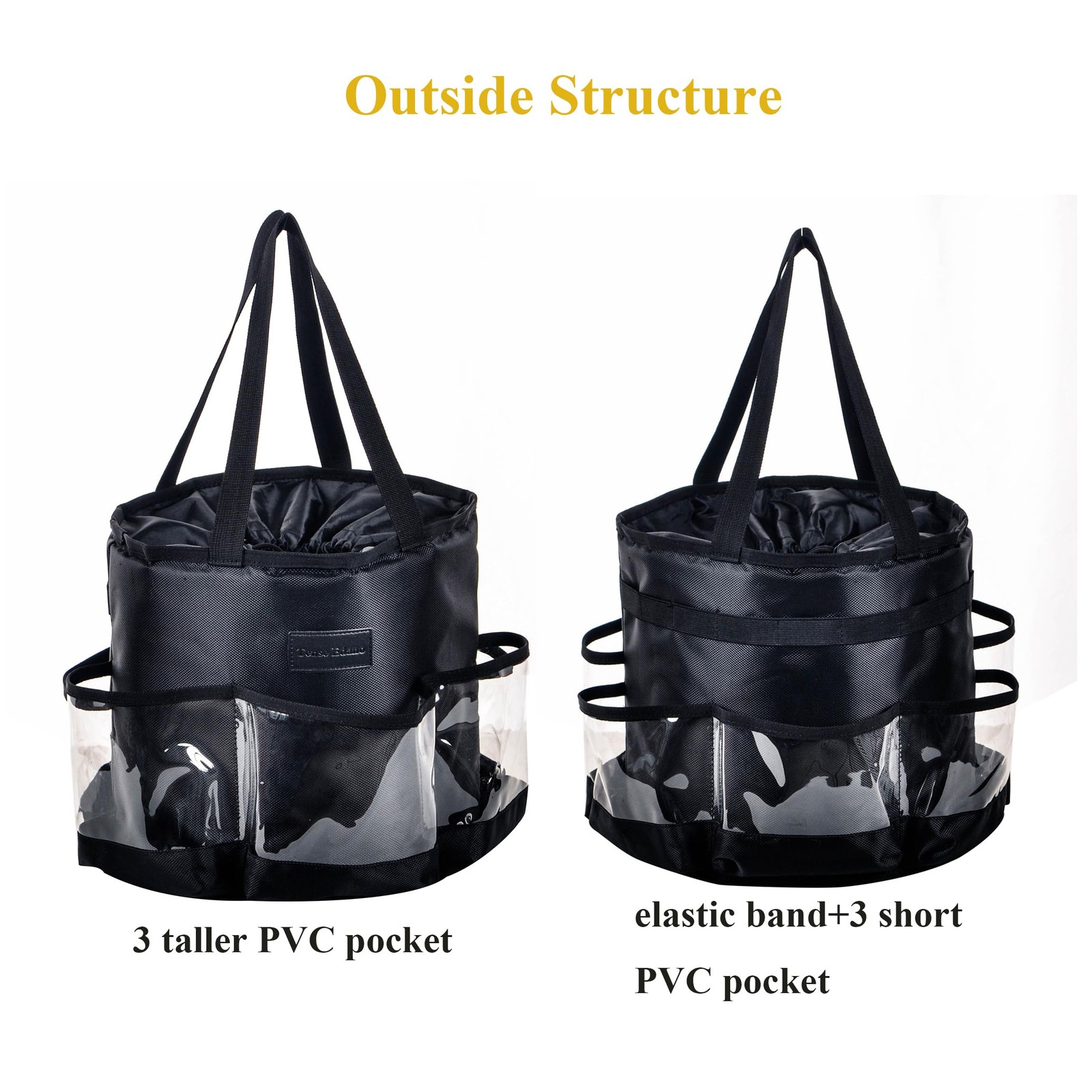 Circular Hairdressing Bag, 2 Piece Set 12.5 X X Inches, Black