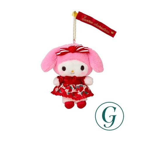Sanrio My Melody Mascot Holder Strawberry Newspaper 50th Anniversary Polyester