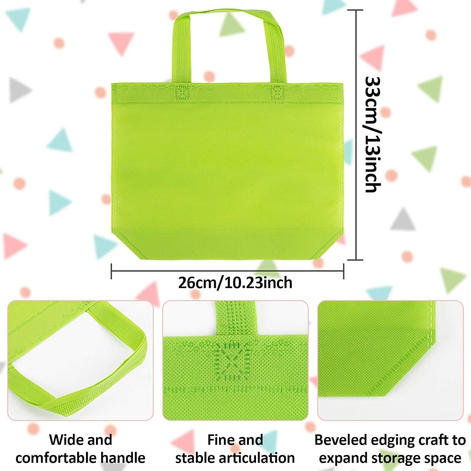 10 Pack Non Woven Party Favors Bags Reusable Tote Bags with Handles for Grocery