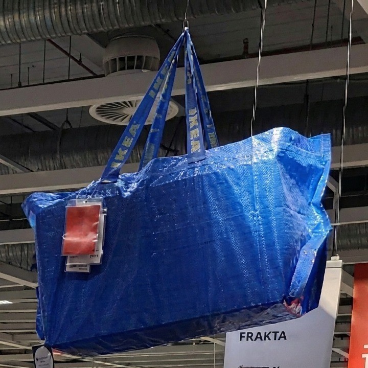 IKEA Frakta Large 19-Gallon Shopping Bag Blue Sturdy Laundry Grocery