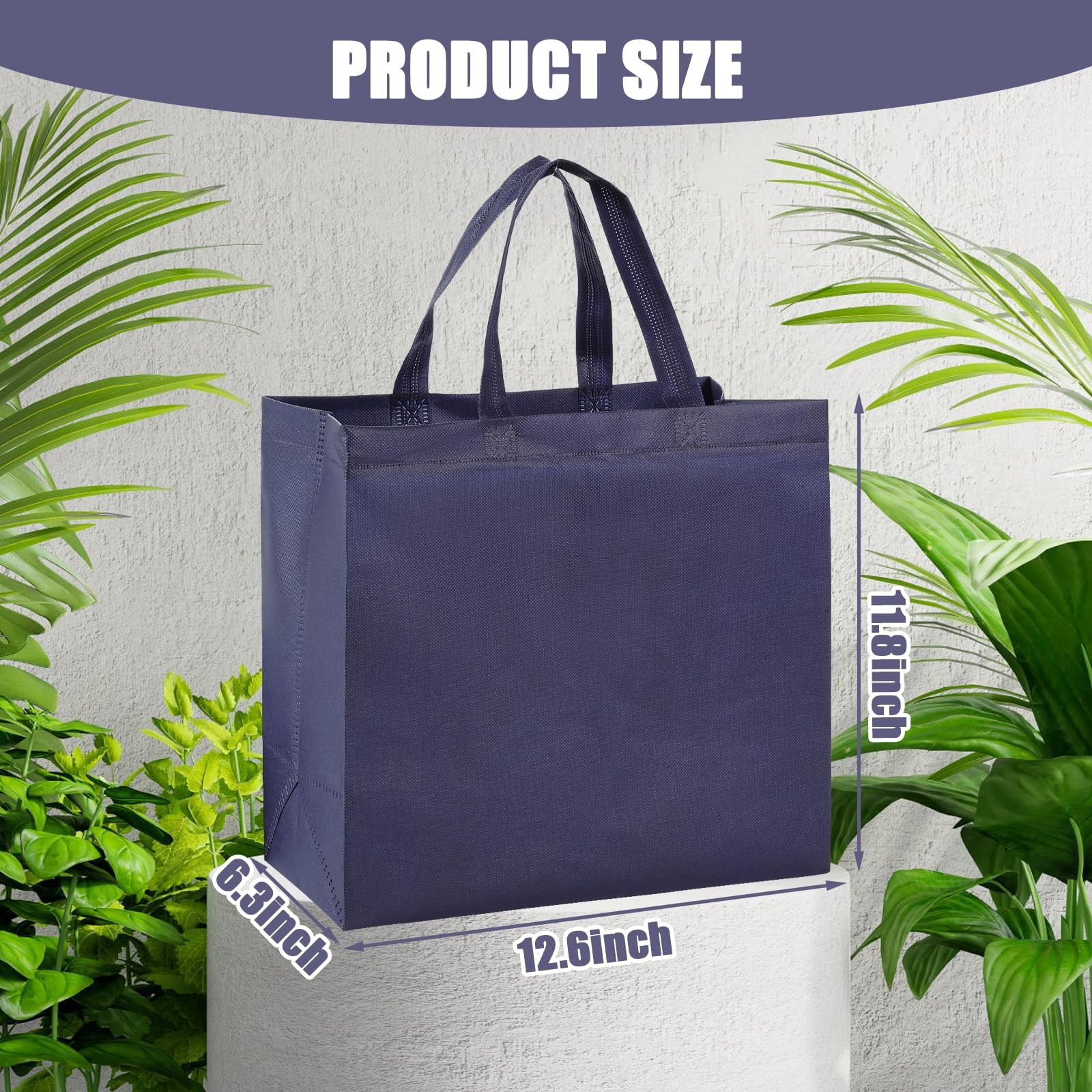 Retainbre 50Pcs Reusable Non Woven Shopping Bags Large Foldable Totes Bag wit…