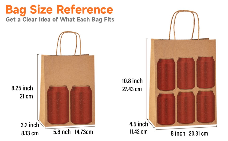 Brown Paper Bags with Handles in Bulk, 50pcs Kraft Paper Bags 8×4.5×10.8 inch,
