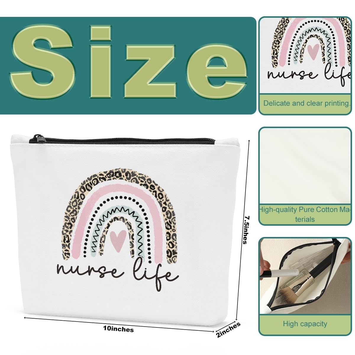 Sldpngo Nurse Makeup Bag, Funny Nursing Gifts for 10*7.5*2 inch, Tassel
