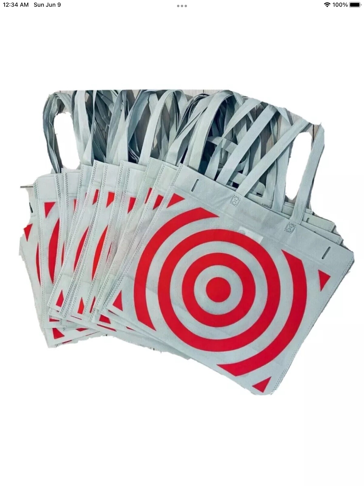 Target 15 Reusable Shopping Tote Bags Lot Green Environmentally Friendly Recycle