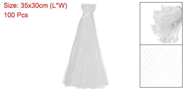 100Pcs Reusable Mesh Produce Bags 13.8 Inches Egg Hatching Bags White