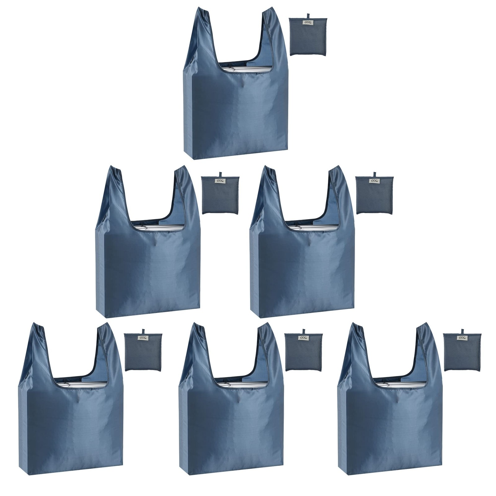 Large Reusable Bags Shopping Washable Foldable 6 Pack Grocery Bags Heavy Duty Li