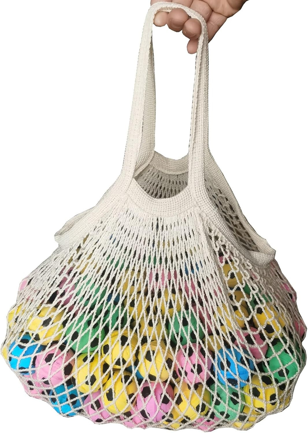 3 Pack Reusable Grocery Bags Cotton Net Shopping Tote Ecology Market String Bag