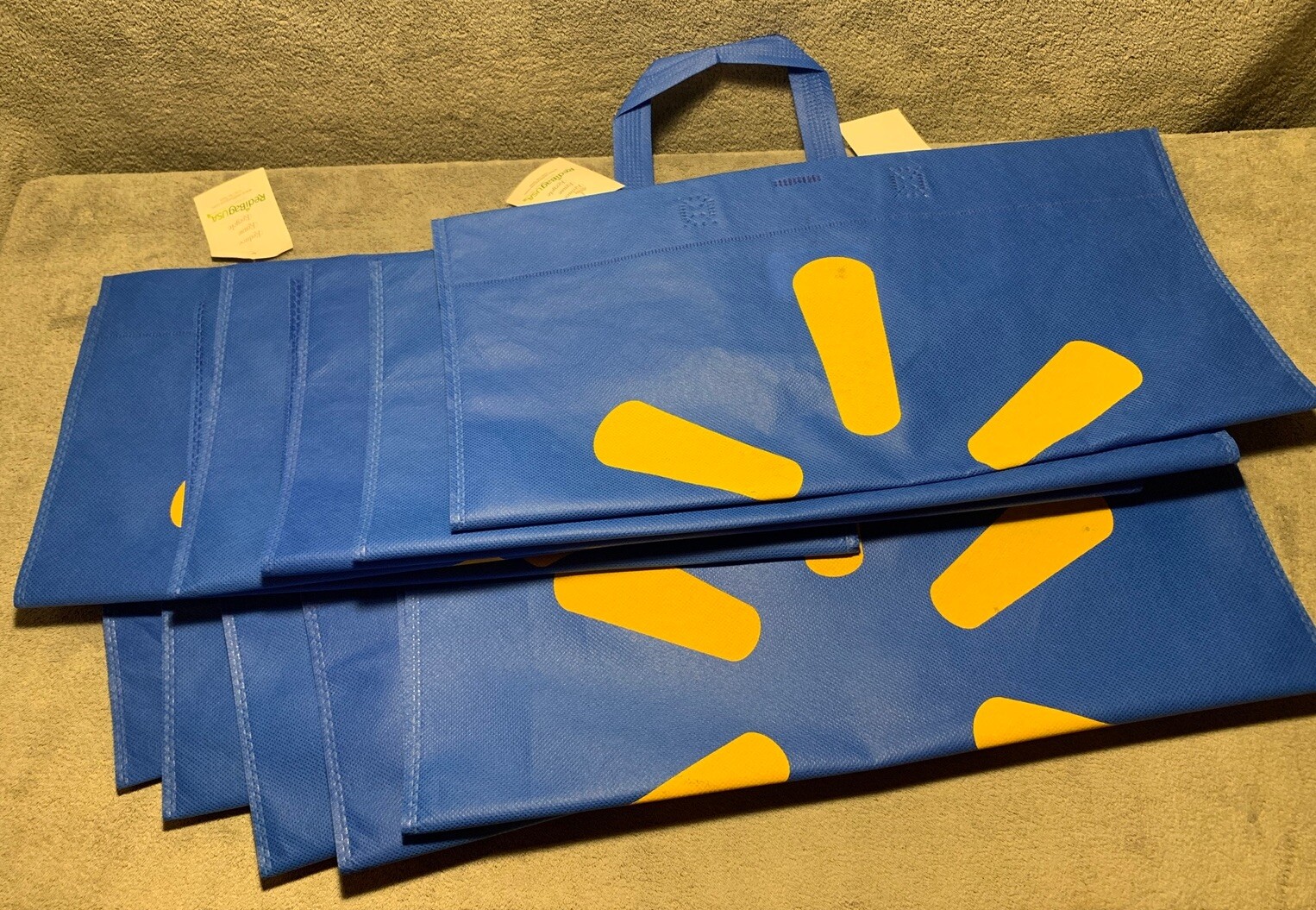 Lot of 16 Walmart Large Reusable Shopping Bags, Brand New
