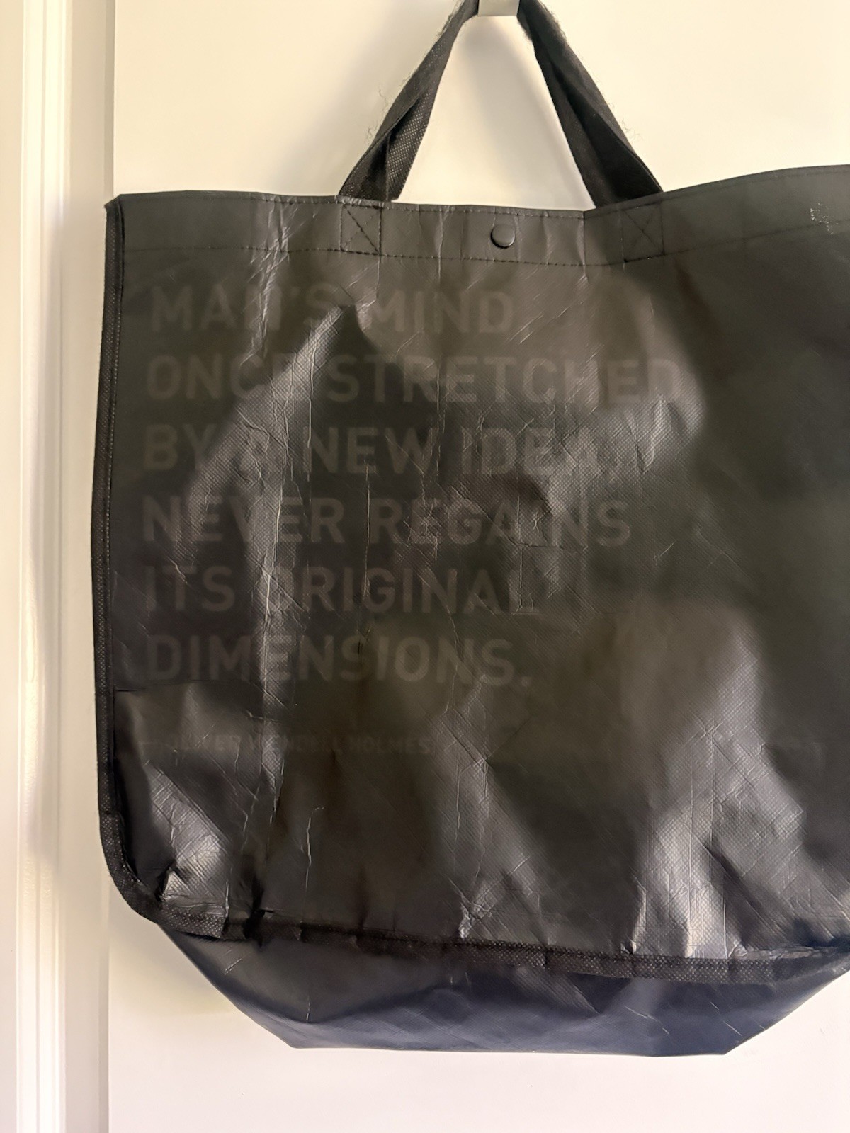 lululemon Black Large Reusable Tote Bag Plastic/Cotton 20x8x18 in