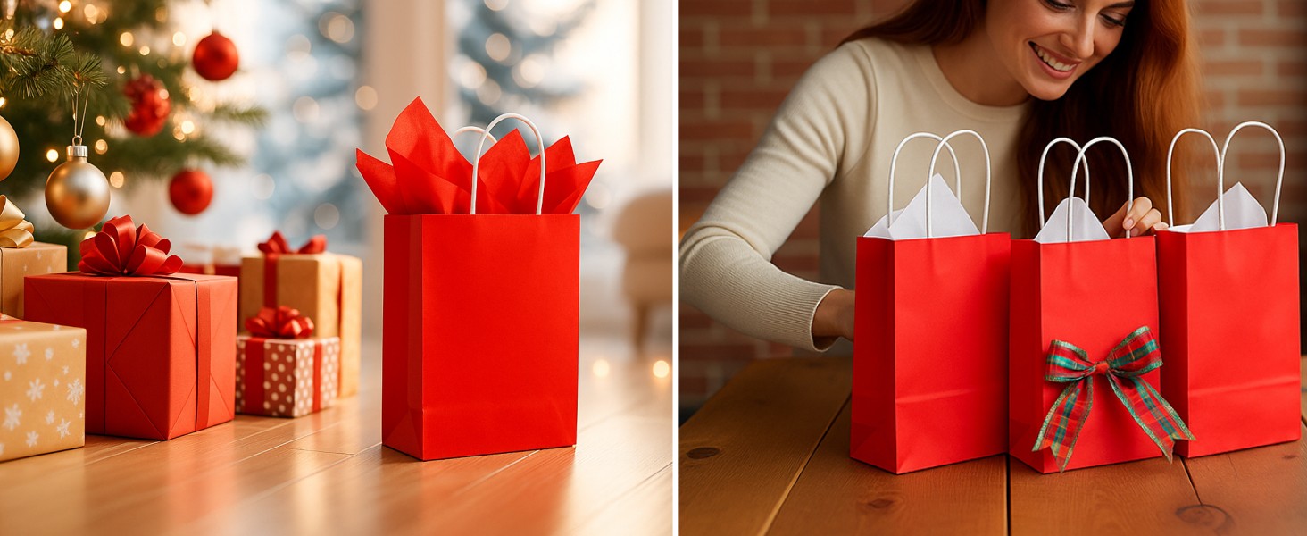 12-Pack Pink Bags with Handles, 7.9×5.12×3.15 Inches Kraft Paper Party Favor