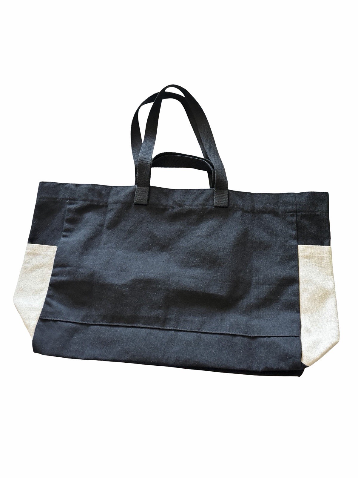 PHILIPPINES Fabric Tote Bag Black/Beige Print 22×15.5×4.5 Reusable Foldable