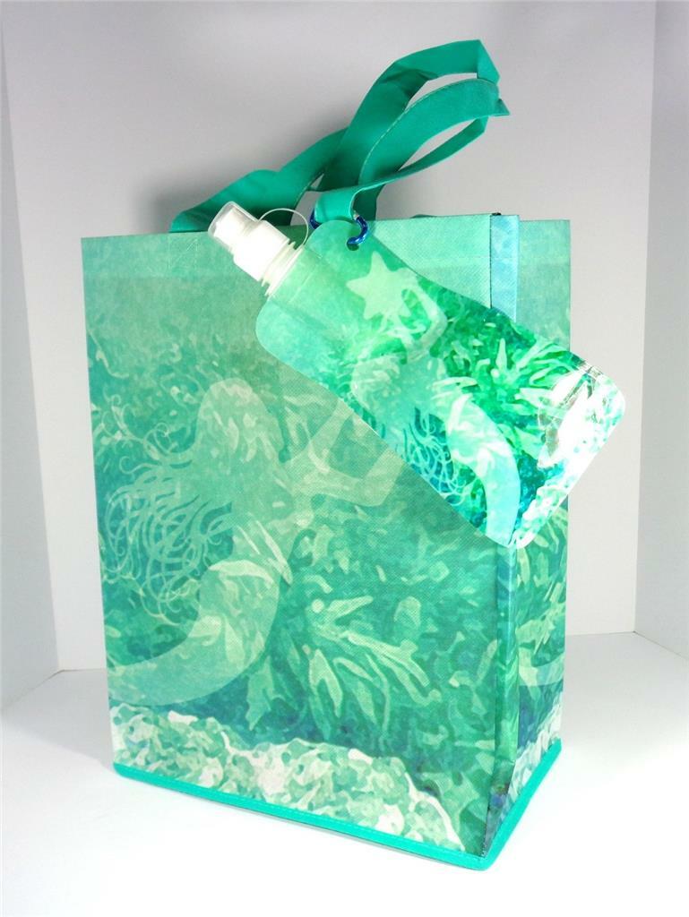 NAUTICAL MERMAID STARFISH SEA LIFE RECYCLED MATERIAL BEACH BAG & WATER BOTTLE