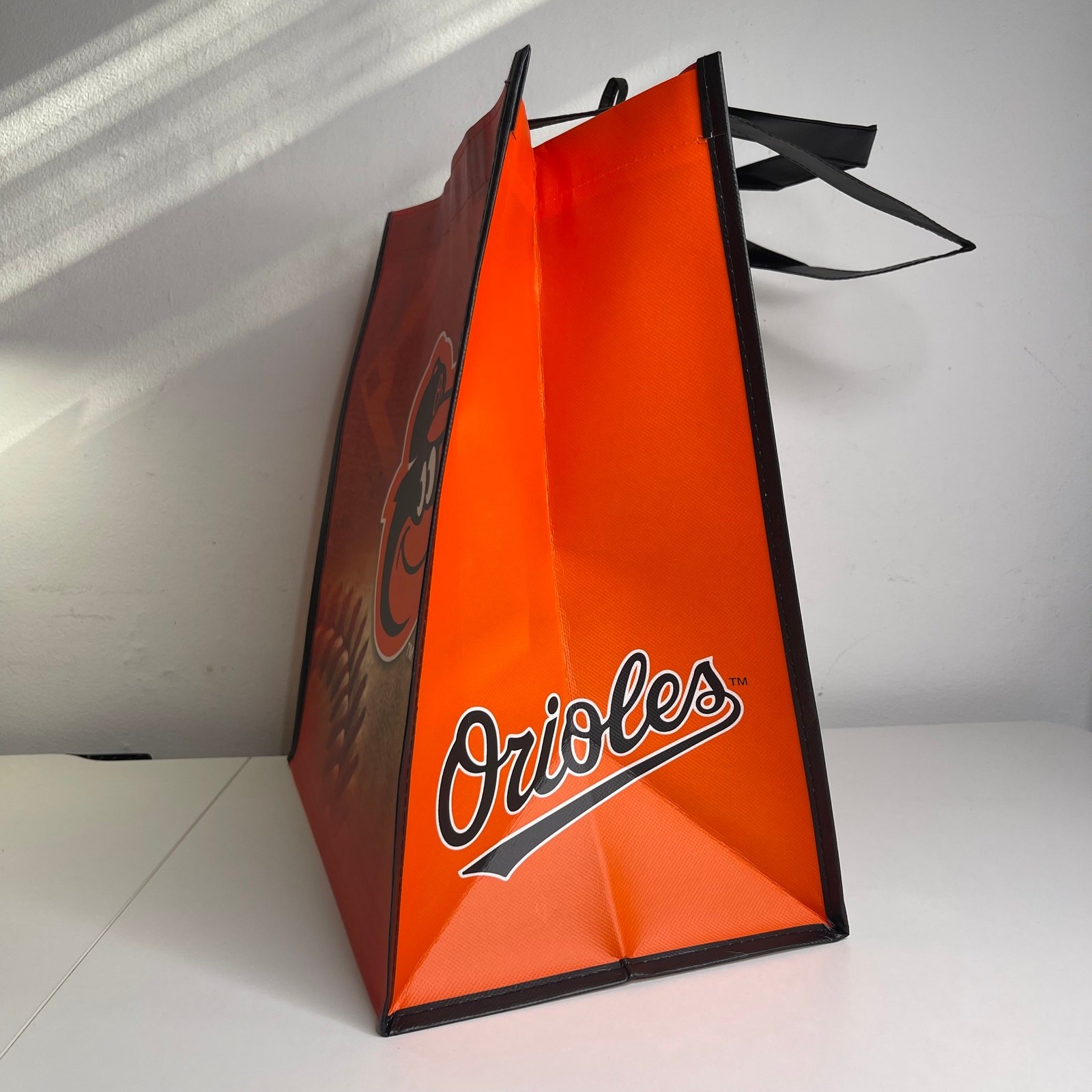 Baltimore Orioles Baseball Orange + Black Reusable Shopping Tote Bag MLB NWT NEW