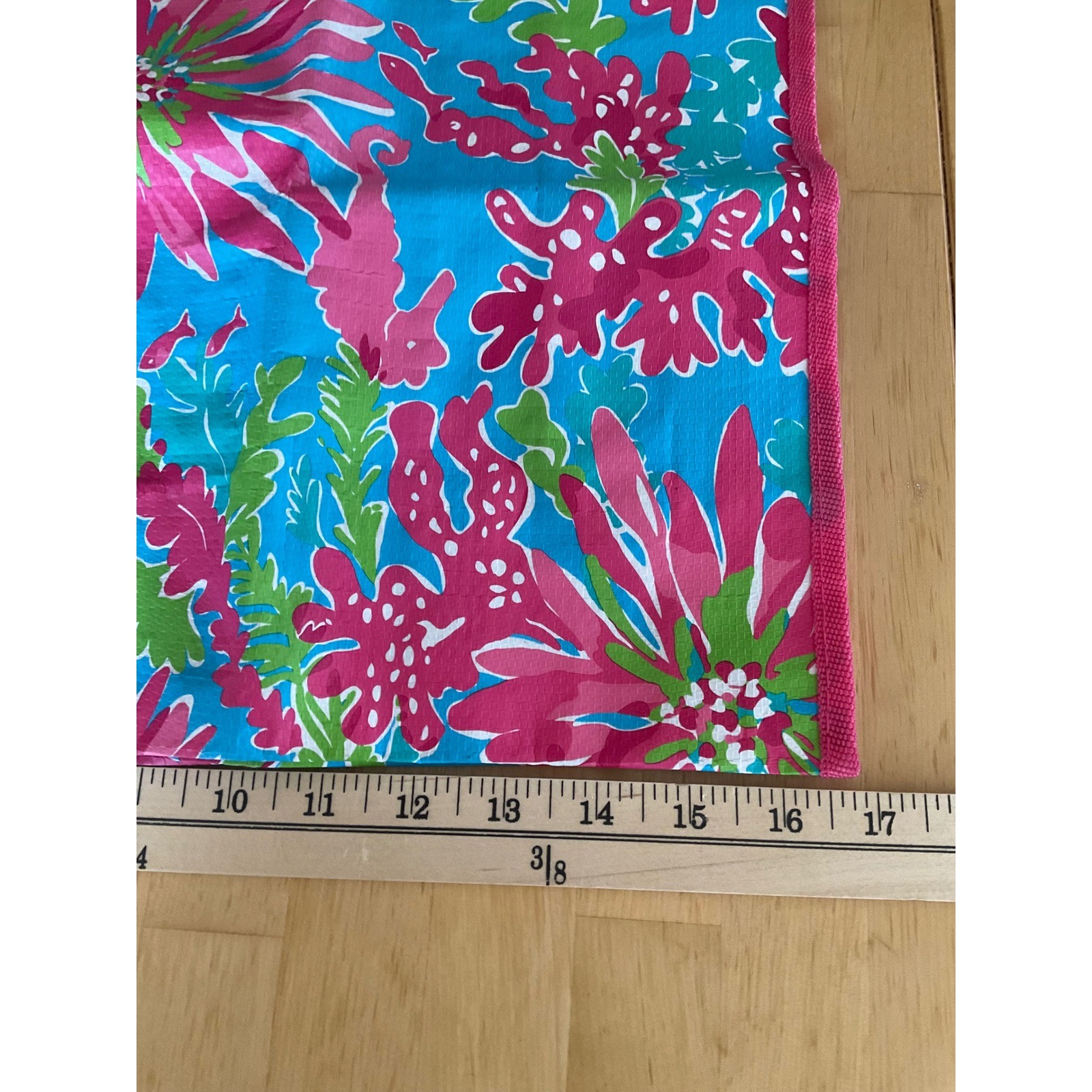 Lilly Pulitzer Sea Soiree Market Bag Reusable Shopping Tote Pink Blue Seahorse