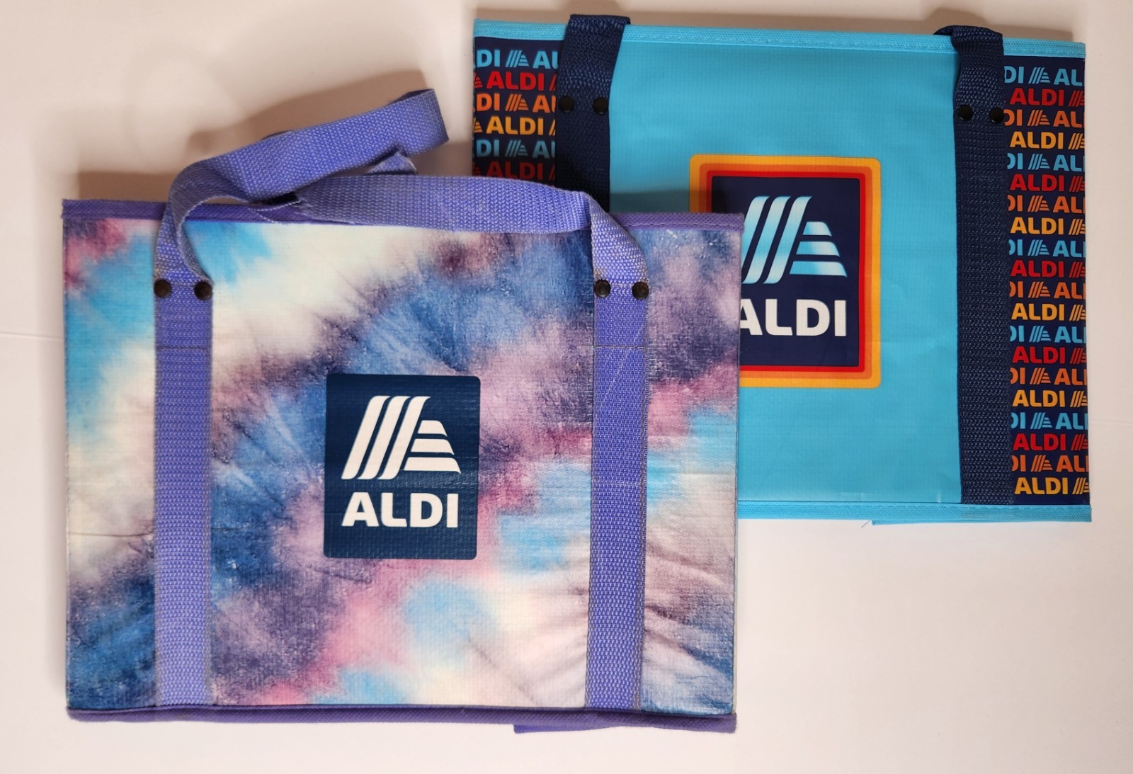 ALDI 2 Collapsible Box Bags 14 x 10 x 11 Tie Dye 2021 / Blue Navy 2025