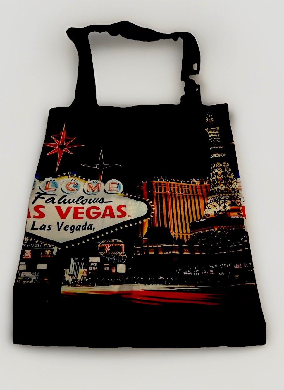 Las Vegas Foldable Reusable Shopping Bag Polyester Multicolor All-Over Print