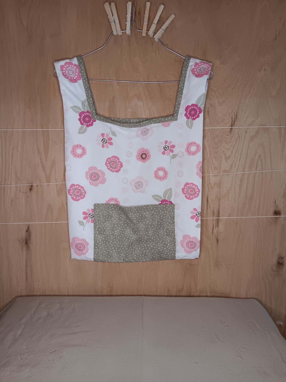 New handmade Reusable Market Bag Foldable with pocket Cotton Fabric