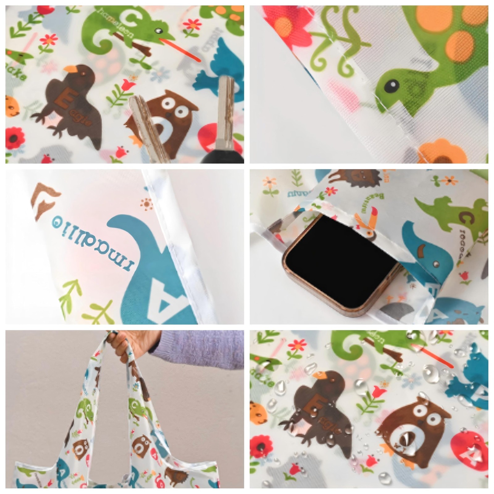 Extra Large 50Lbs Foldable Reusable Shopping Bags, 3 Pcs One Size, B