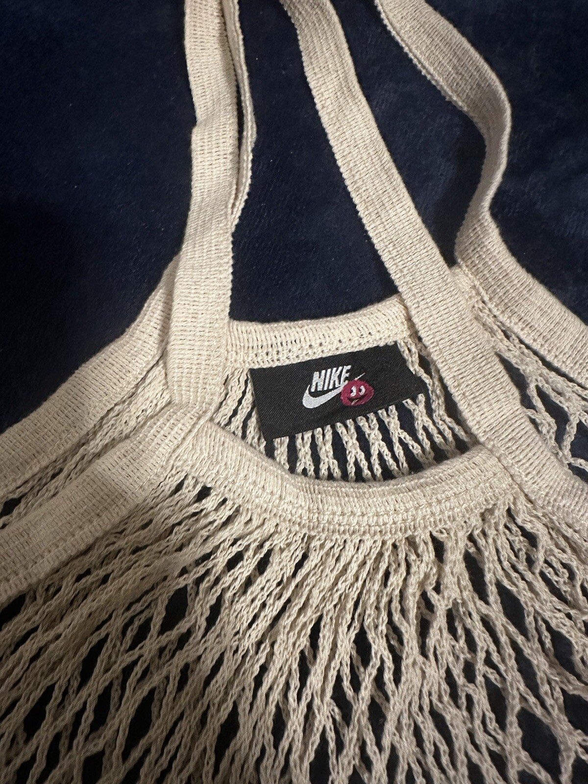 NIKE Cotton Mesh Bag Reusable Mesh Net String Grocery Bags Organizer /nike