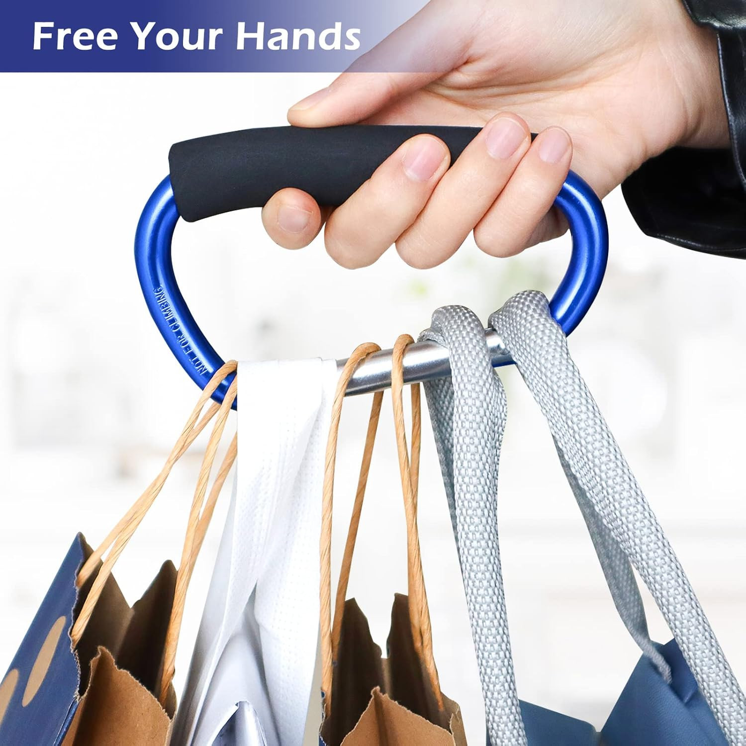 Grocery Bag Shopping Bag Holder Handle Carrier Tool Multi Purpose Snap Hook S…