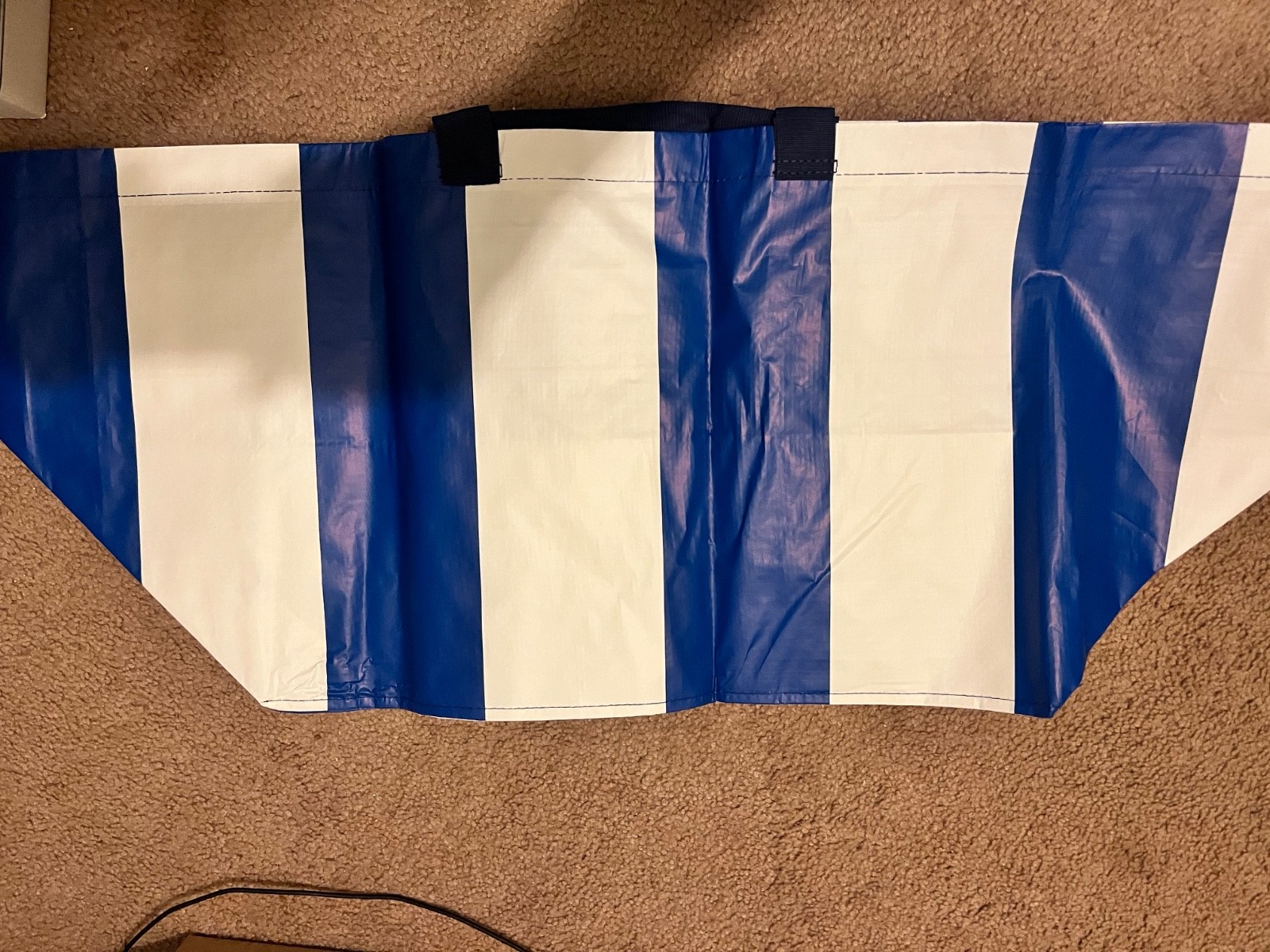 BRAND NEW Ikea SACKKARRA Large Bag White/Blue Striped, 19 gallon