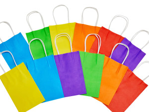 12-Pack Pink Bags with Handles, 7.9×5.12×3.15 Inches Kraft Paper Party Favor