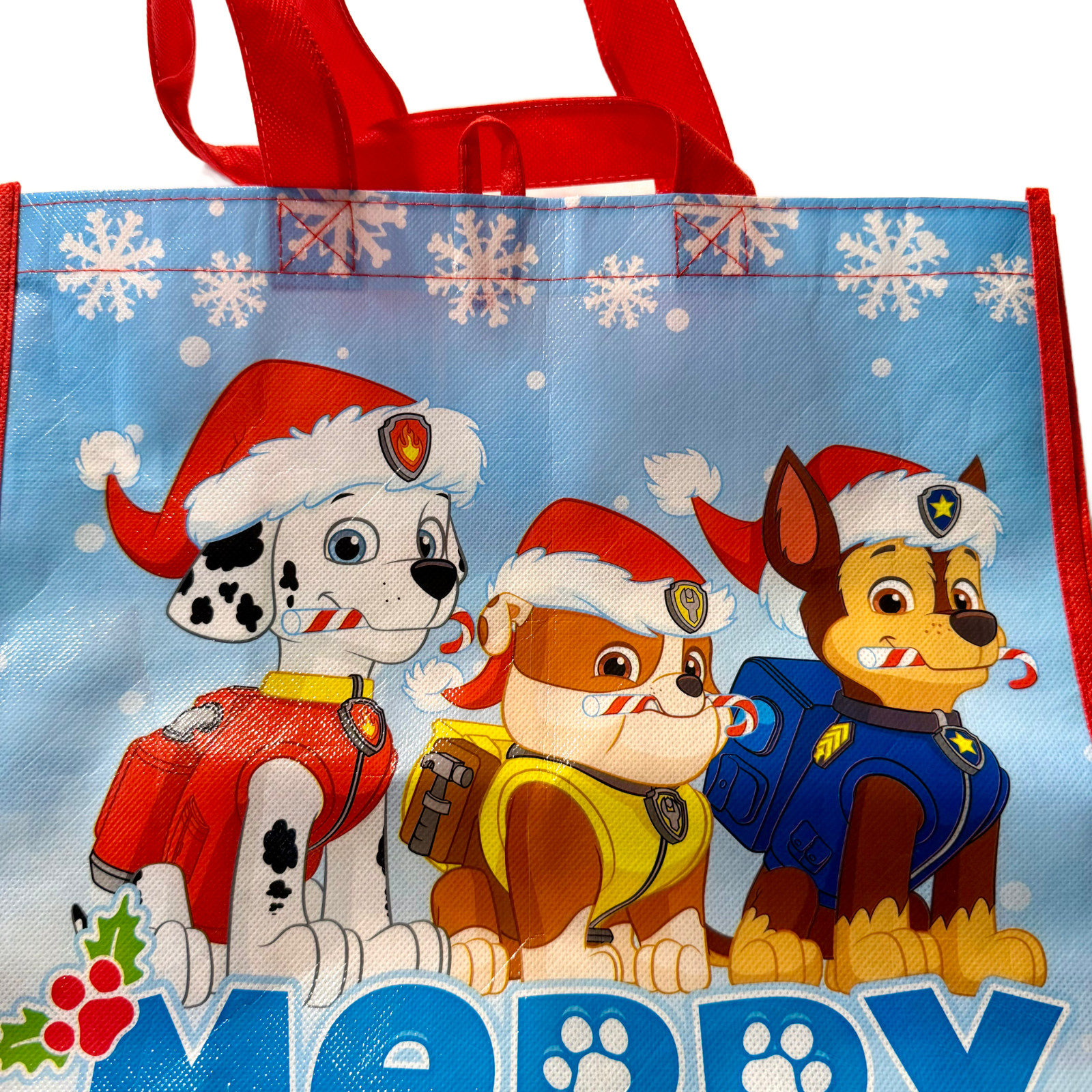 Nickelodeon Paw Patrol Reusable Tote Gift Bag 13″ X 15″ X 7″ Merry Christmas