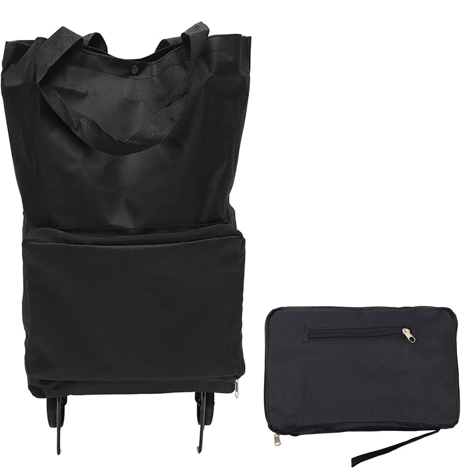 Collapsible Shopping Grocery Bag with Wheels Rolling Tote Bag with Wheels Lar…