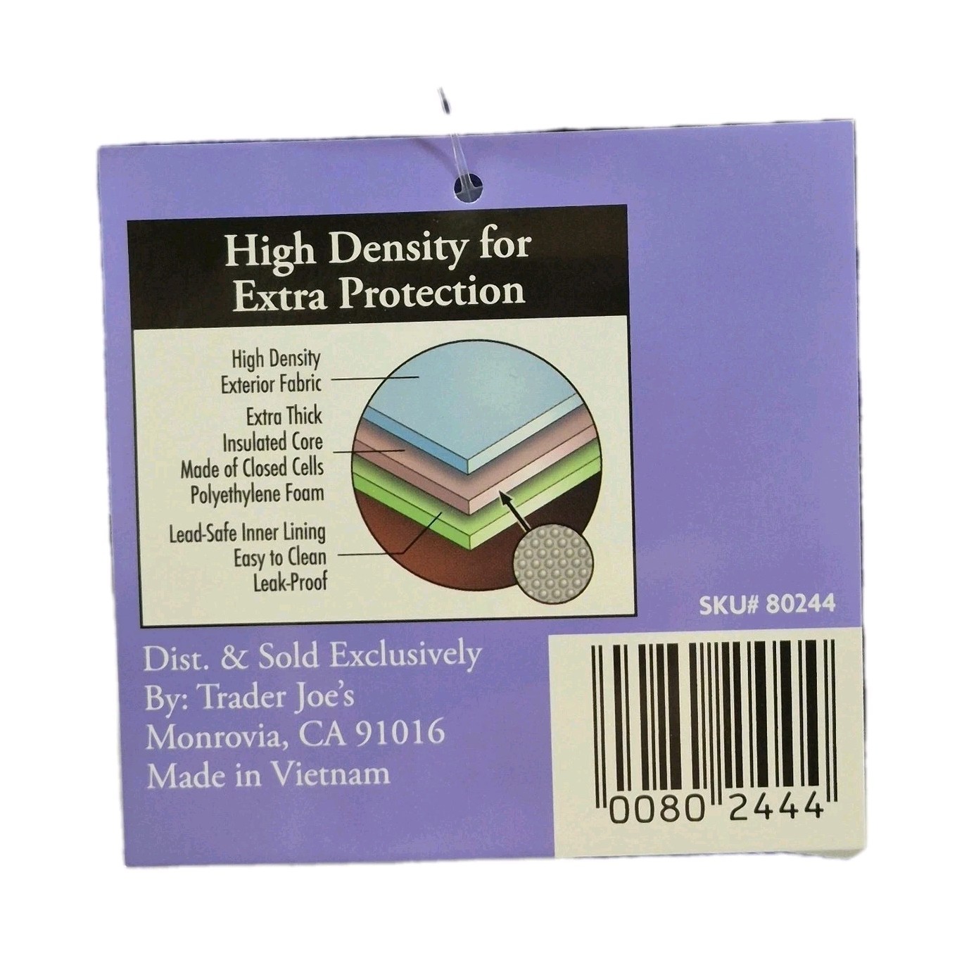 Trader Joe’s Market Mini Insulated Bag, Purple, Holds up to 1.5 Gallons