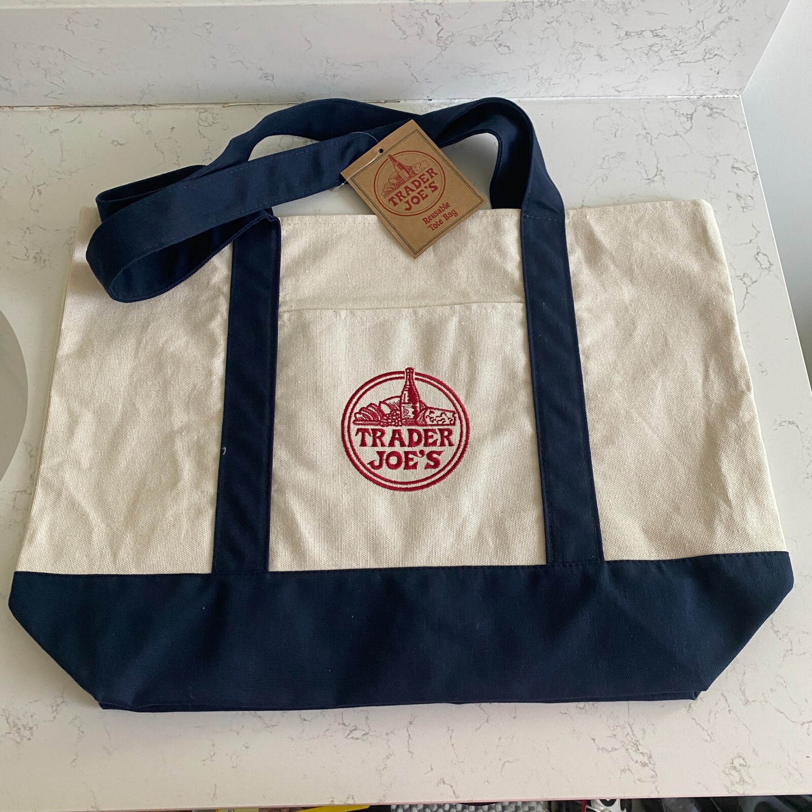 Trader Joe’s Reusable Cotton Blend Heavy Duty Eco Friendly Tote Bag T2301 KARYON