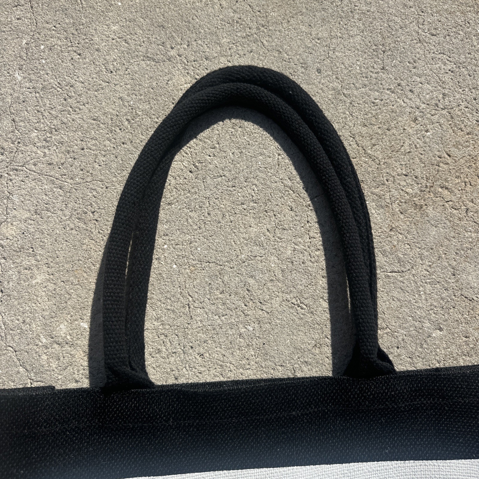 The Notting Hill Shopping Bag Black Canvas Reusable Travel Casual Logo Designer