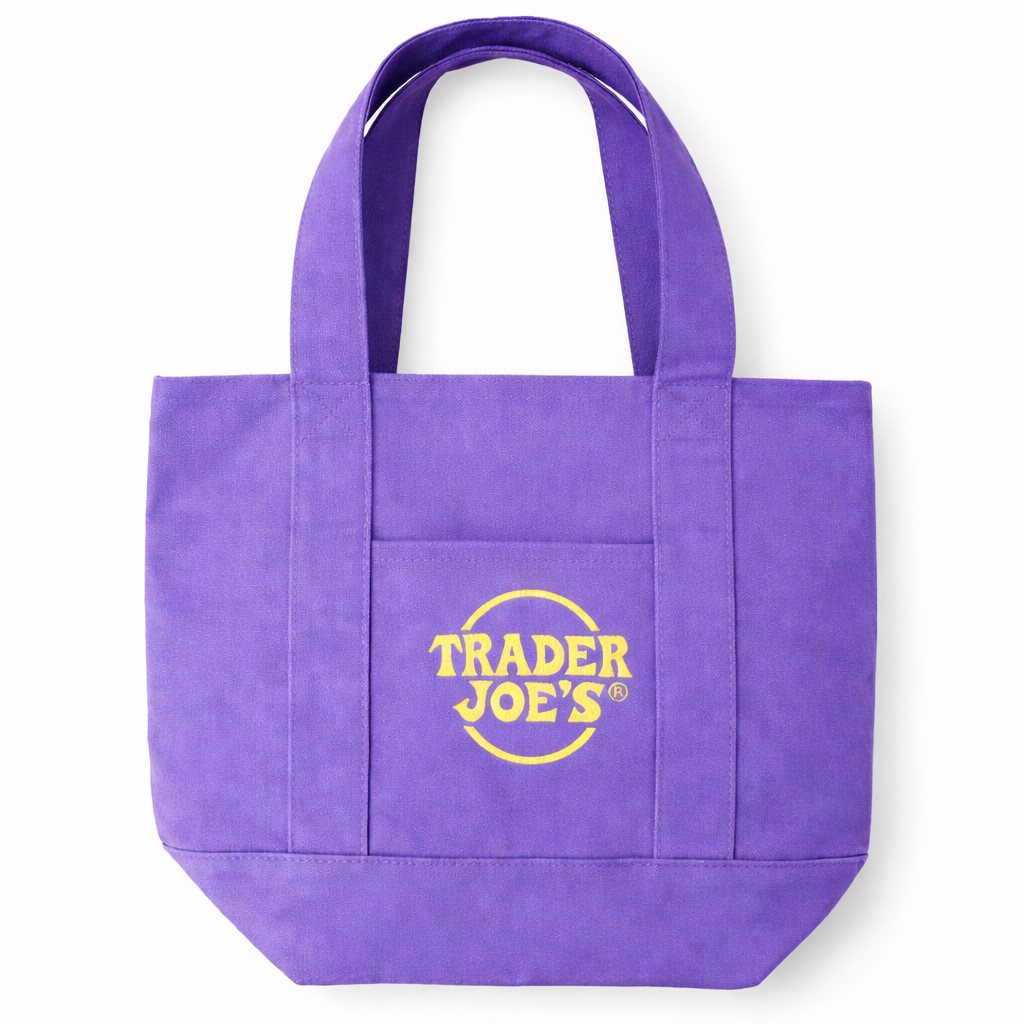Trader Joe’s Purple Mini Canvas Tote Bag 2025 Limited Edition Reusable Grocery
