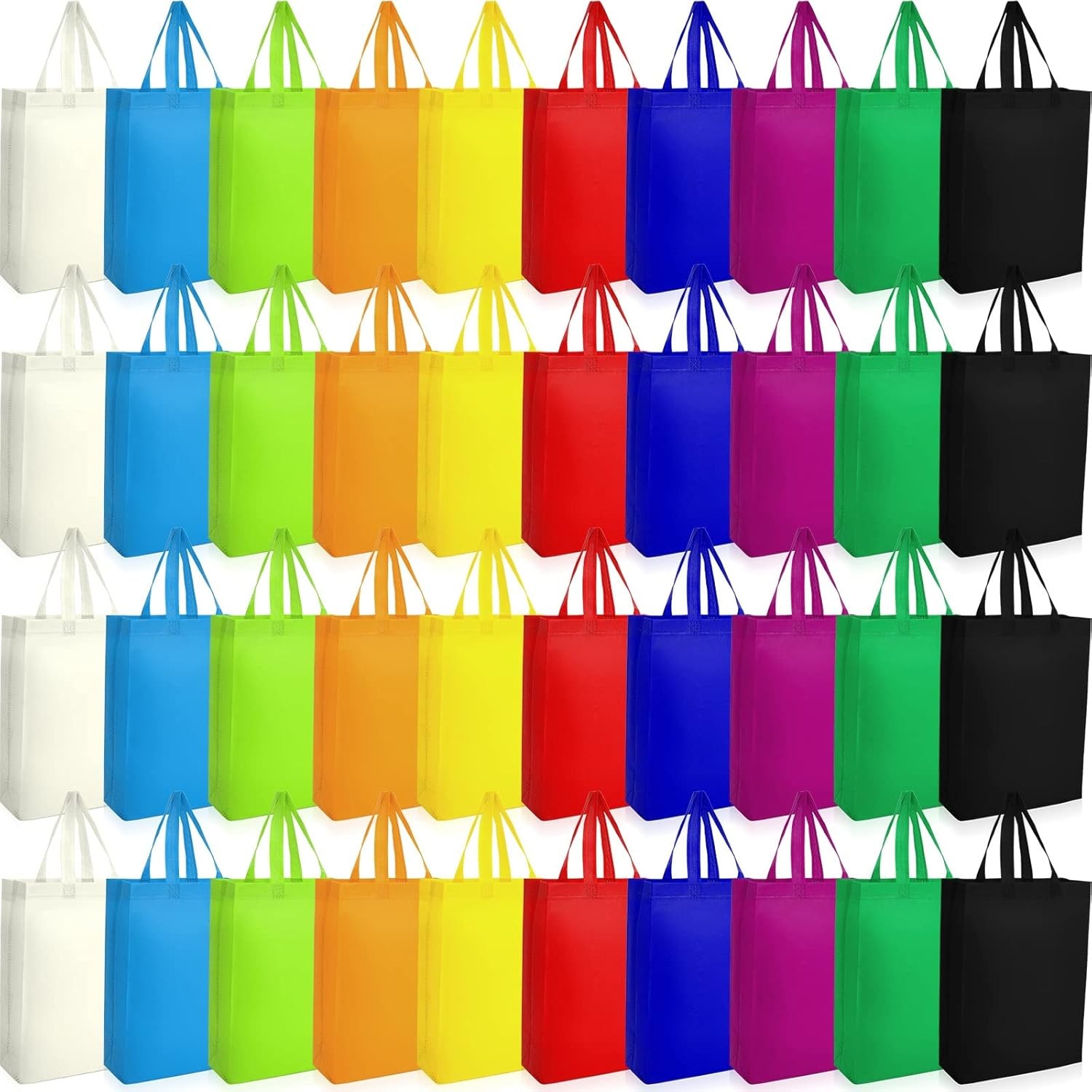 40 Pack Reusable Shopping Bags Bulk 14 x 10 x 4 Inch Shopping Bags Groceries Non