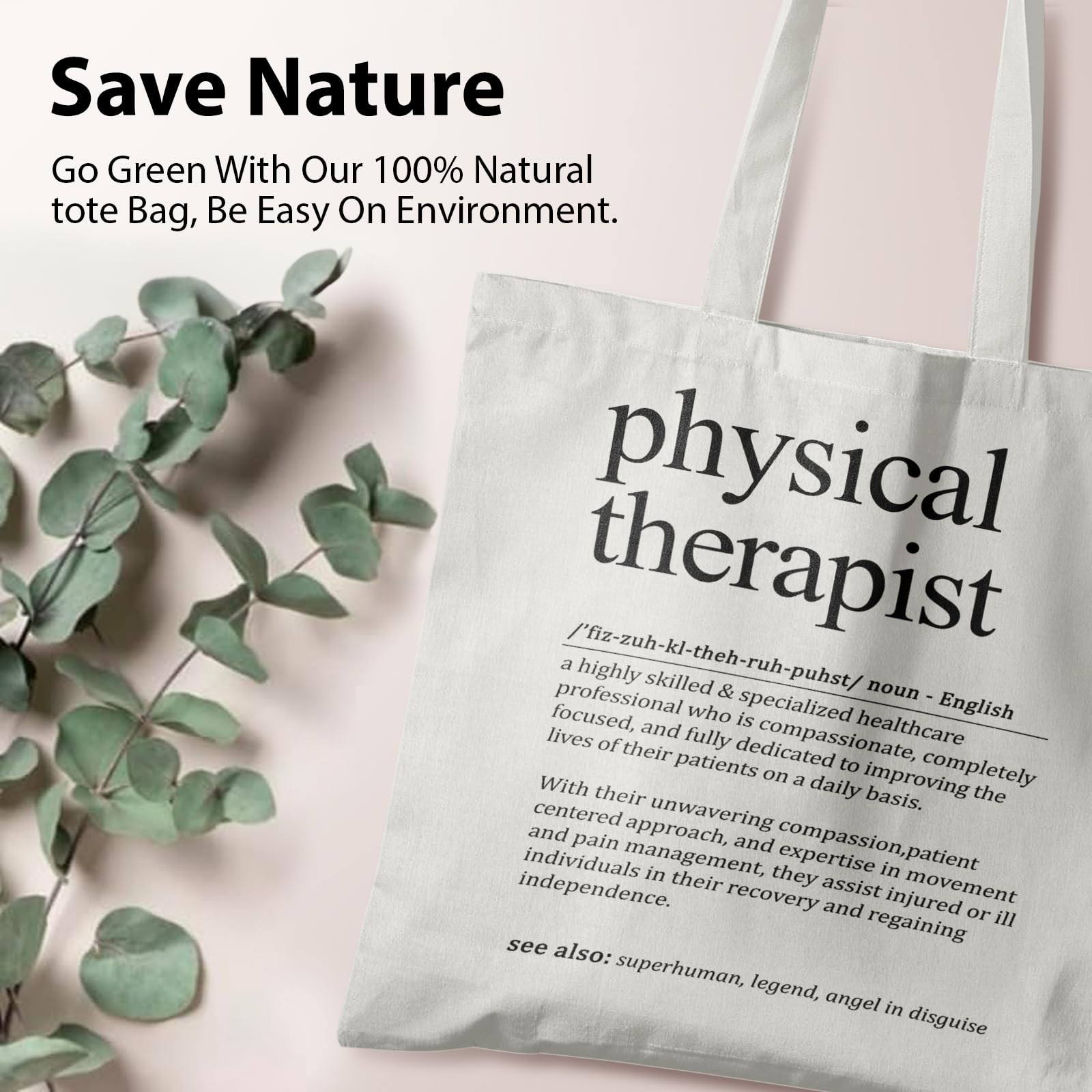 Physical Therapist Tote Bag Gifts For Women Reusable Grocery Shopping