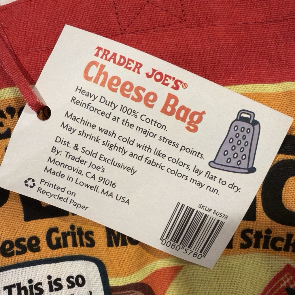 Trader Joe’s Large Cotton Reusable Shopping Bag Tote Red Yellow SKU 80578