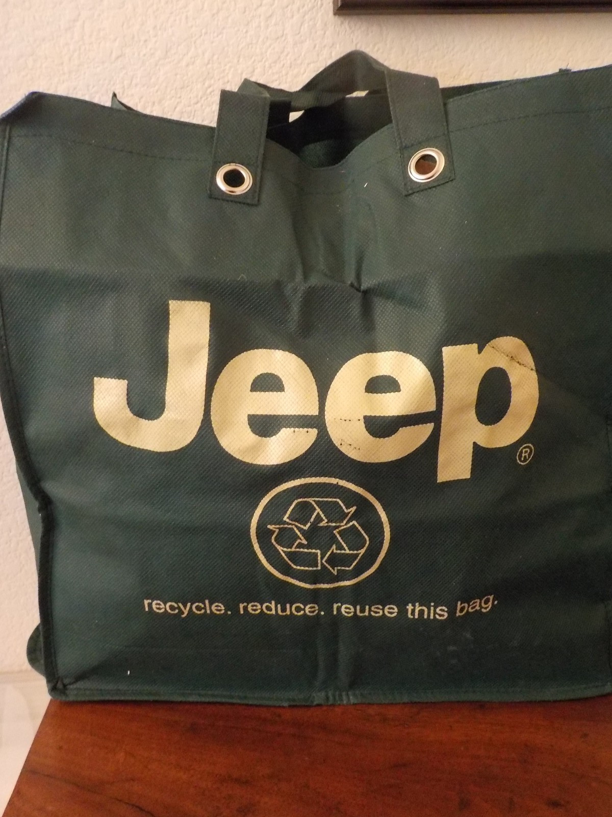 Genuine Jeep 16 X 15 X 4 inch Collapsable Reusable Tote Bags, folds up and snaps